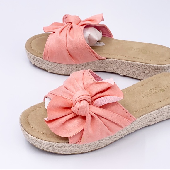 Knotted open toe mule espadrille sandal - Picture 2 of 8